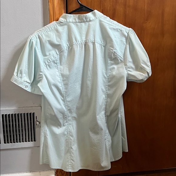 Express Blue Ruffle Blouse - Picture 5 of 5